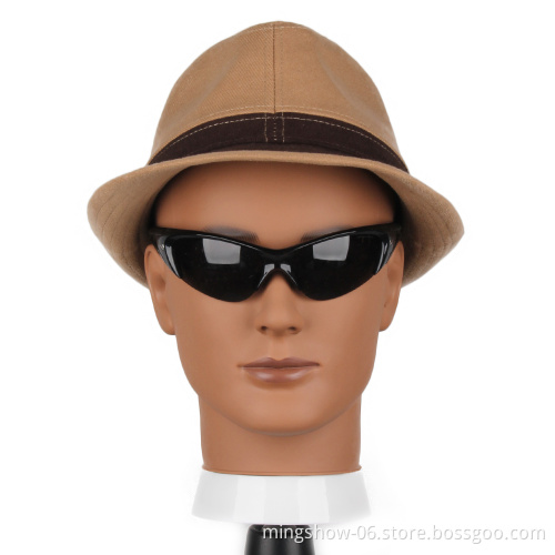 Foam male glass wig display mannequin head wig stand with eyelash